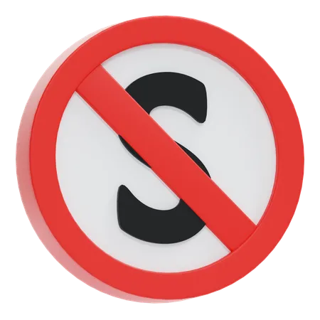 No Stopping Sign  3D Icon