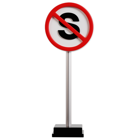 No Stopping Traffic Sign  3D Icon