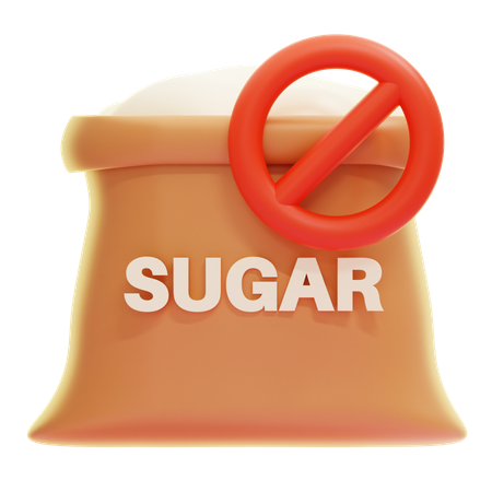 No Sugar Sign  3D Icon