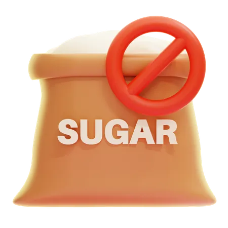 No Sugar Sign  3D Icon