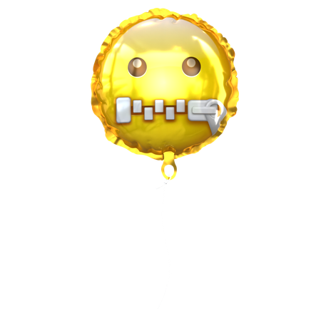 No Talk Emoji Balloons  3D Icon