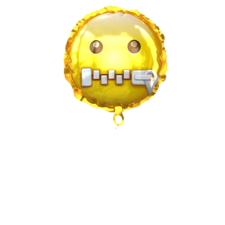 No Talk Emoji Balloons  3D Icon