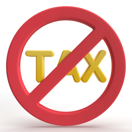 No Tax  3D Icon