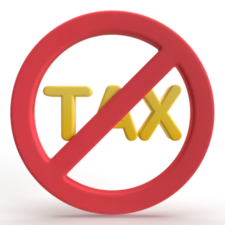 No Tax  3D Icon