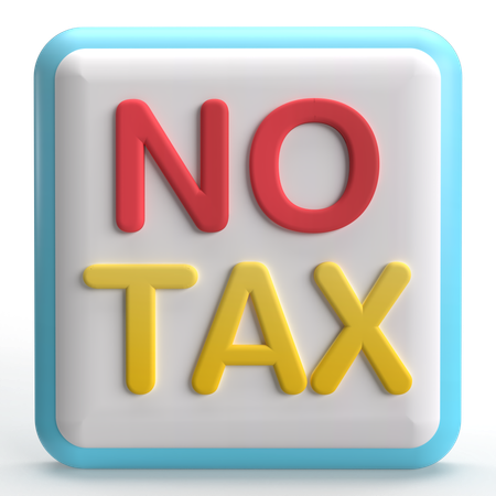 No Tax  3D Icon