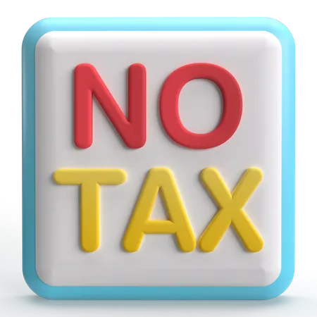 No Tax  3D Icon