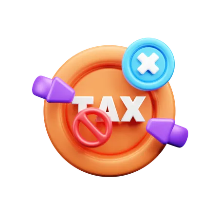 No Tax  3D Icon