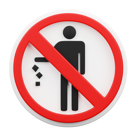 No tirar basura  3D Icon