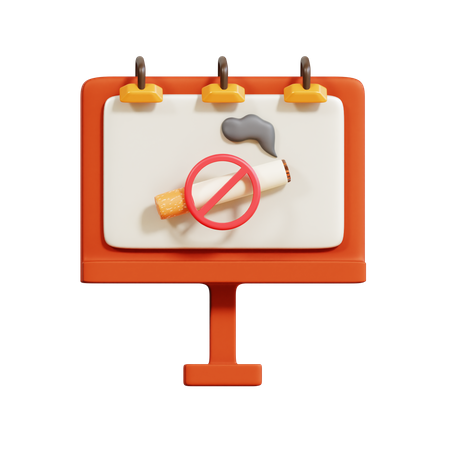 No Tobacco Billboard  3D Icon