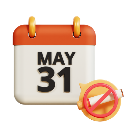 No Tobacco Calendar  3D Icon
