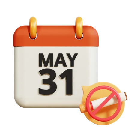 No Tobacco Calendar  3D Icon