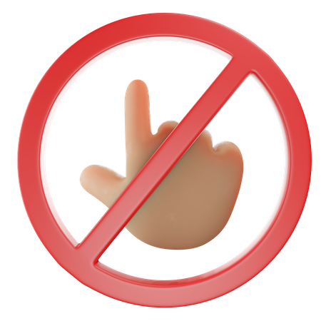 No Touch Hand Gesture  3D Illustration