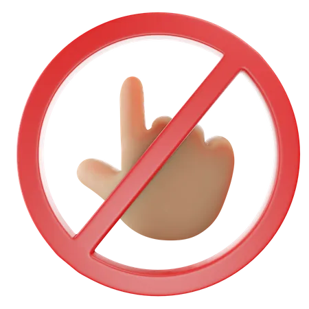 No Touch Hand Gesture  3D Illustration