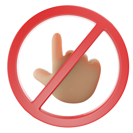 No Touch Hand Gesture 3D Illustration