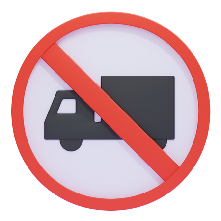 No Trucks Allowed Traffic Sign  3D Icon
