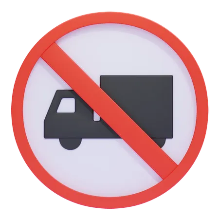 No Trucks Allowed Traffic Sign  3D Icon