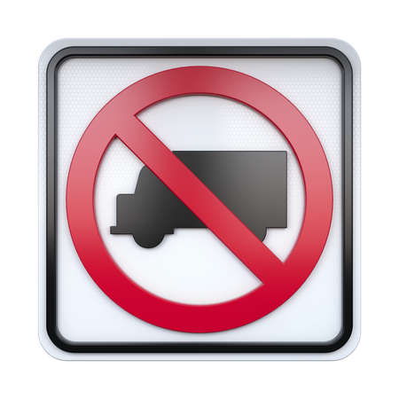 No Trucks Sign  3D Icon