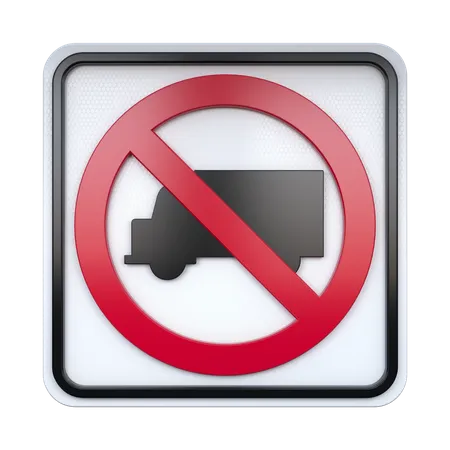 No Trucks Sign  3D Icon