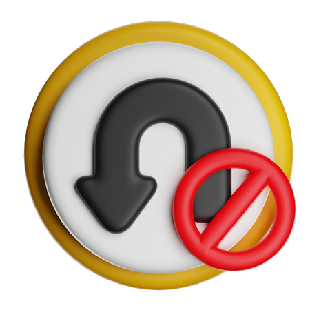 No Turn  3D Icon