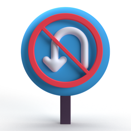 No Turn  3D Icon