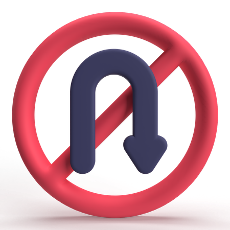 No Turn  3D Icon