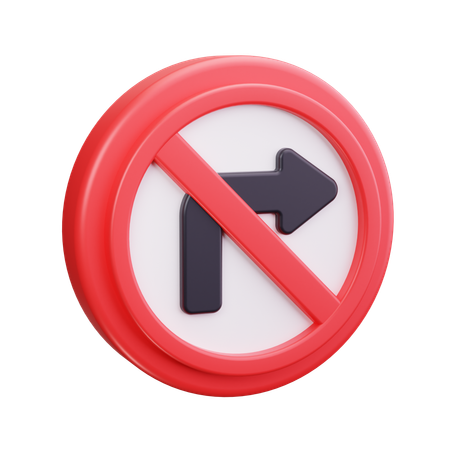 No turn right  3D Icon
