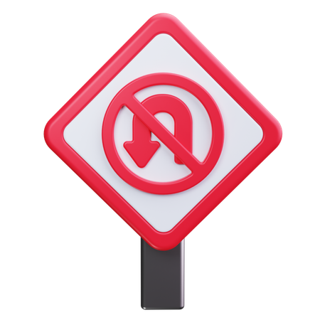 No U Turn  3D Icon