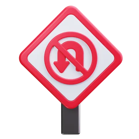 No U Turn  3D Icon