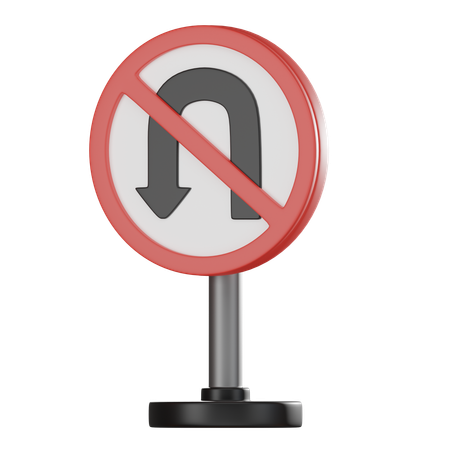 No u turn  3D Icon