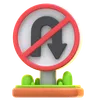 No U Turn Sign