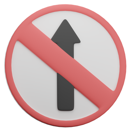 No Up Sign  3D Icon