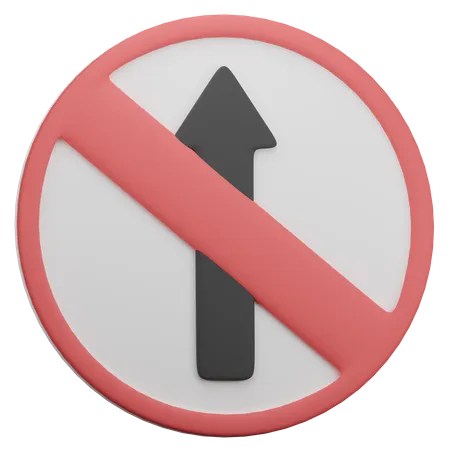 No Up Sign  3D Icon