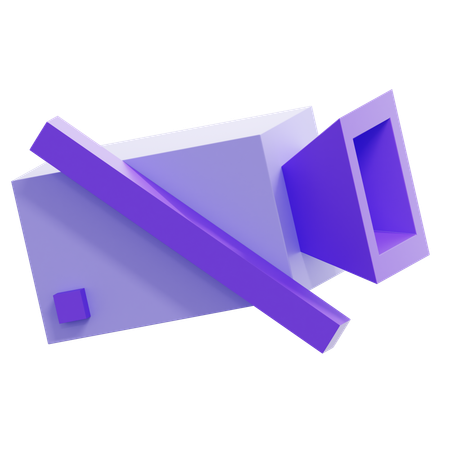 No Video  3D Icon