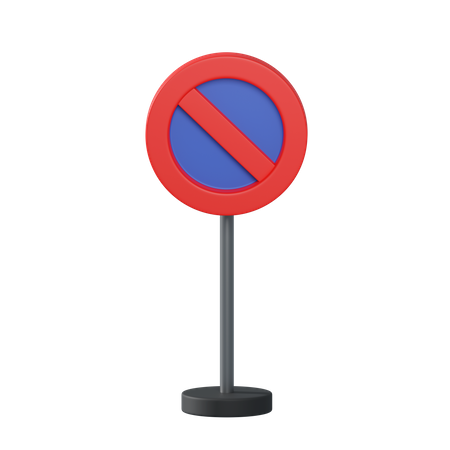 No waiting traffic pole  3D Illustration