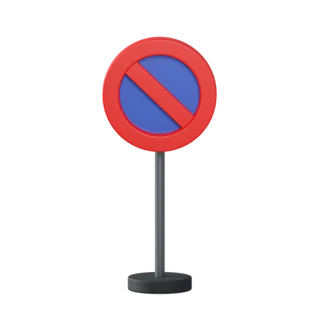 No waiting traffic pole 3D Illustration
