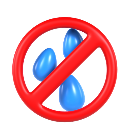 No Wasteful Water  3D Icon