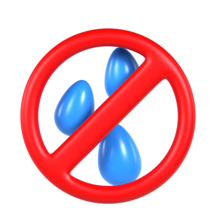 No Wasteful Water  3D Icon