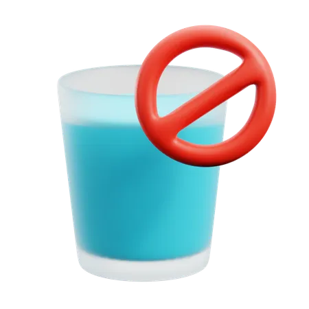 No Drink Water Glass On Ramadan Islamic Holy Month 3 D Icon Illustration Render Design 3D Icon
