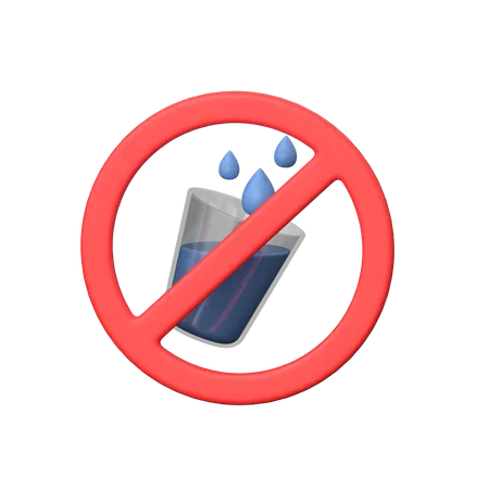 A 3 D Icon Displaying A Crossed Out Water Droplet Symbolizing Dehydration Abstention From Liquids Or Water Related Restrictions In Certain Contexts 3D Icon