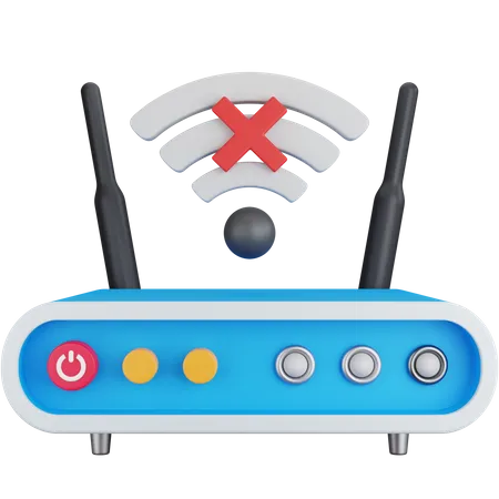 3 D Icon Illustration Wifi Router With Problem Network 3D Icon