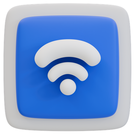 No WiFi Signal Prohibition Sign  3D Icon