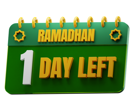 Noch 1 Tag bis zum Ramadan  3D Icon