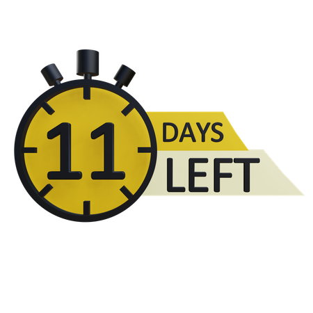 11 Tage verbleibend  3D Icon