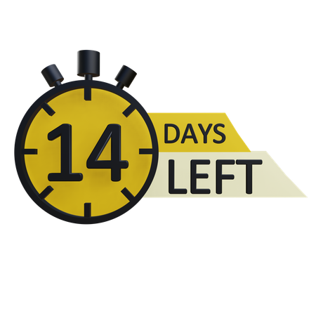 14 Tage verbleiben  3D Icon