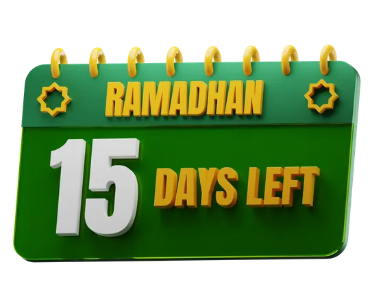 Noch 15 Tage bis zum Ramadan  3D Icon