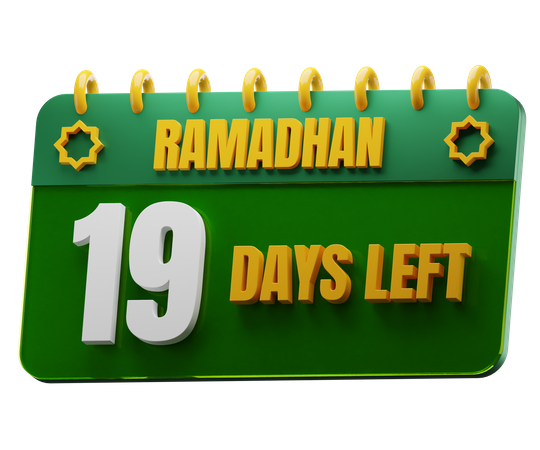 Noch 19 Tage bis zum Ramadan  3D Icon