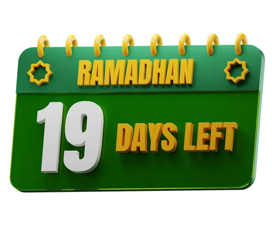 Noch 19 Tage bis zum Ramadan  3D Icon