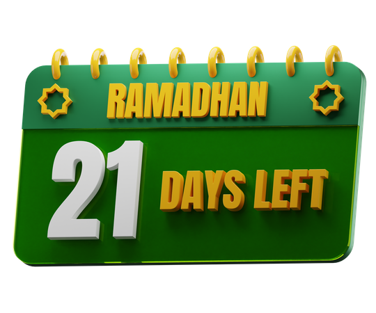 Noch 21 Tage bis zum Ramadan  3D Icon
