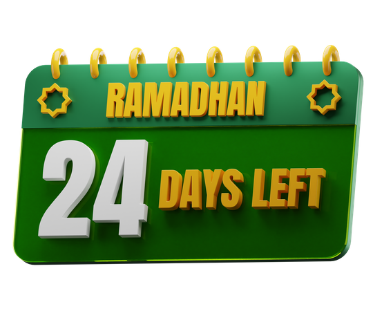 Noch 24 Tage bis zum Ramadan  3D Icon
