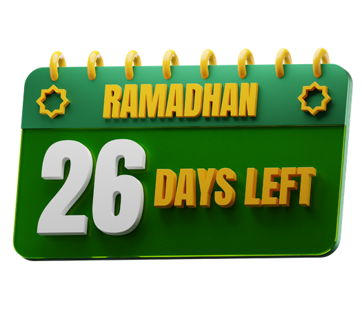 Noch 26 Tage bis zum Ramadan  3D Icon